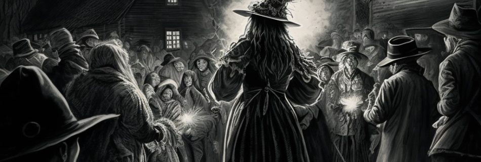 Illustration of a witch trial in North Stonington, CT