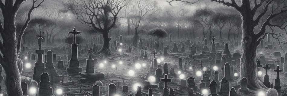 Illustration of a haunted cemetery in Preston, CT