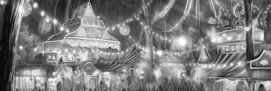 illustration of the haunted fairgrounds of Durham, CT